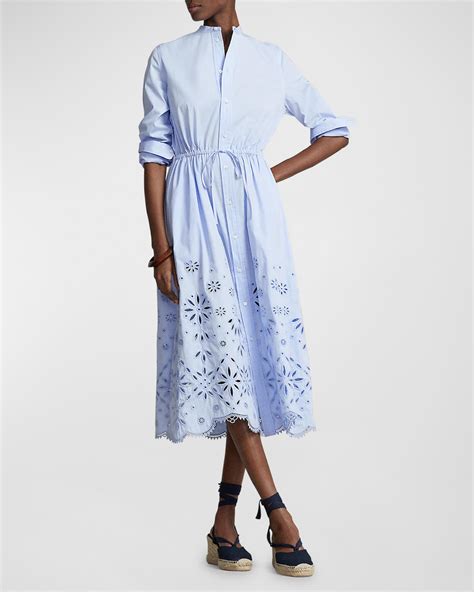 Eyelet Cotton Shirtdress 